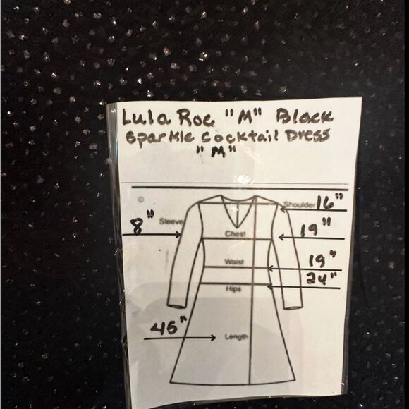 LuLaRoe Carly Swing dress black sequin pocket high low midlength Size M NWT - Picture 12 of 12